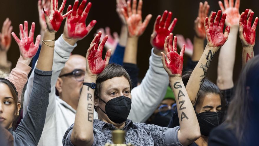 Interrumpen una audiencia en el Senado de EE.UU. al grito de: "Alto al fuego ya en Gaza"