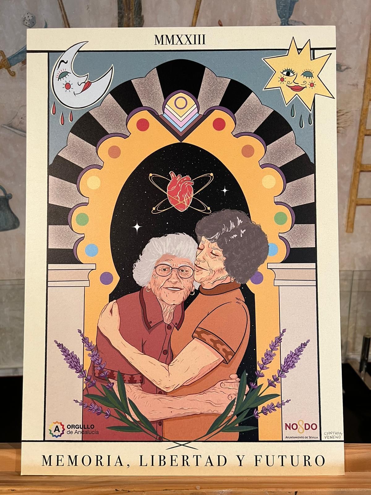 Cynthia Veneno es la autora del cartel que representa este 2023 el Orgullo LGTBI Andalucía con el lema “Somos memoria, libertad y futuro”