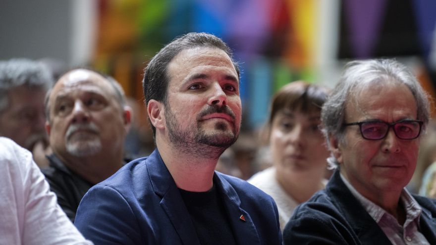 El ministro de Consumo y líder de Izquierda Unida, Alberto Garzón, en el acto de Sumar en Madrid.