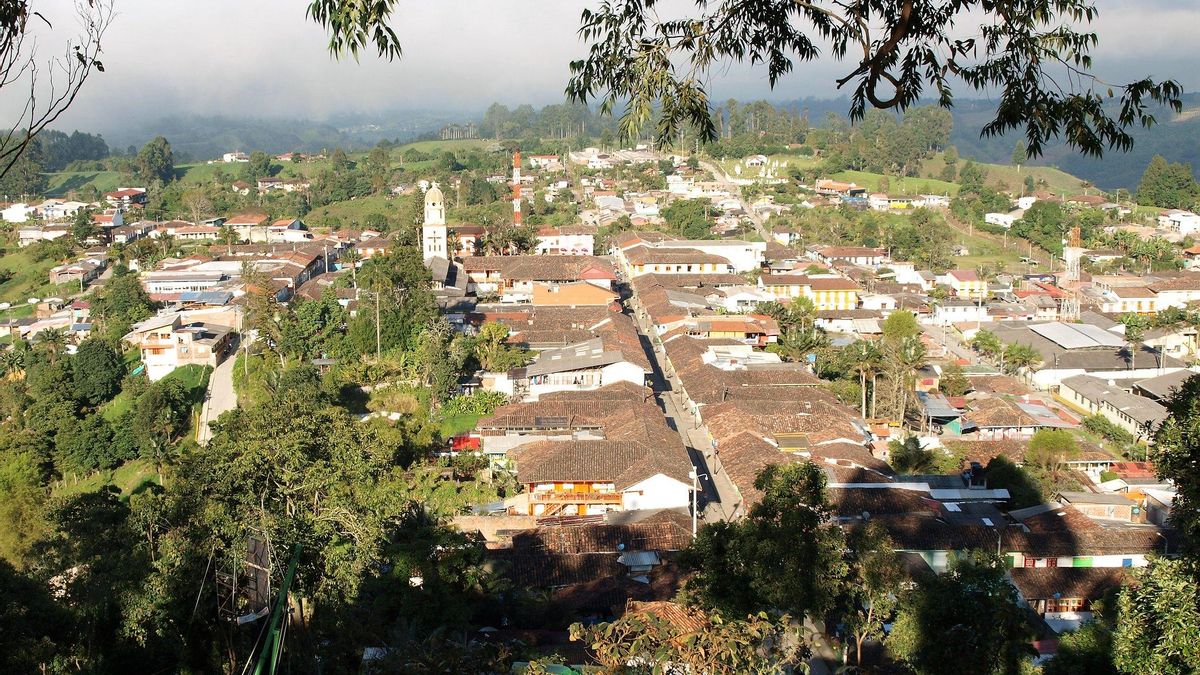 El pueblo de Salento desde las alturas.