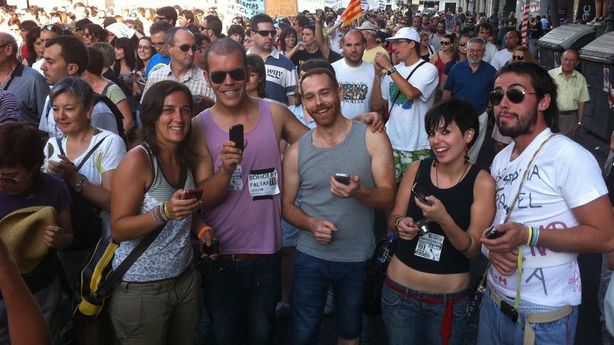 Equipo de comunicación y redes sociales del 15M en Valencia.