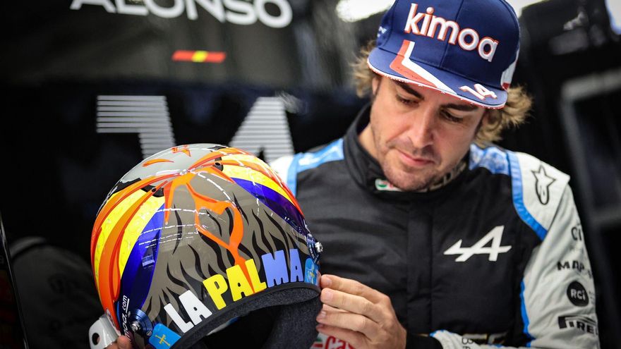Fernando Alonso desvela un casco especial en homenaje a La Palma