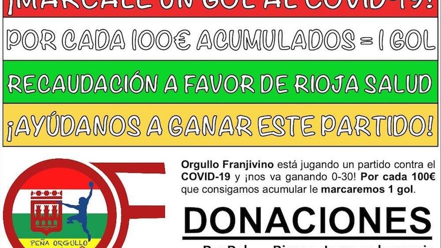 ¡Márcale un gol al Covid-19!: la Peña Orgullo Franjivino recauda 4.200 euros