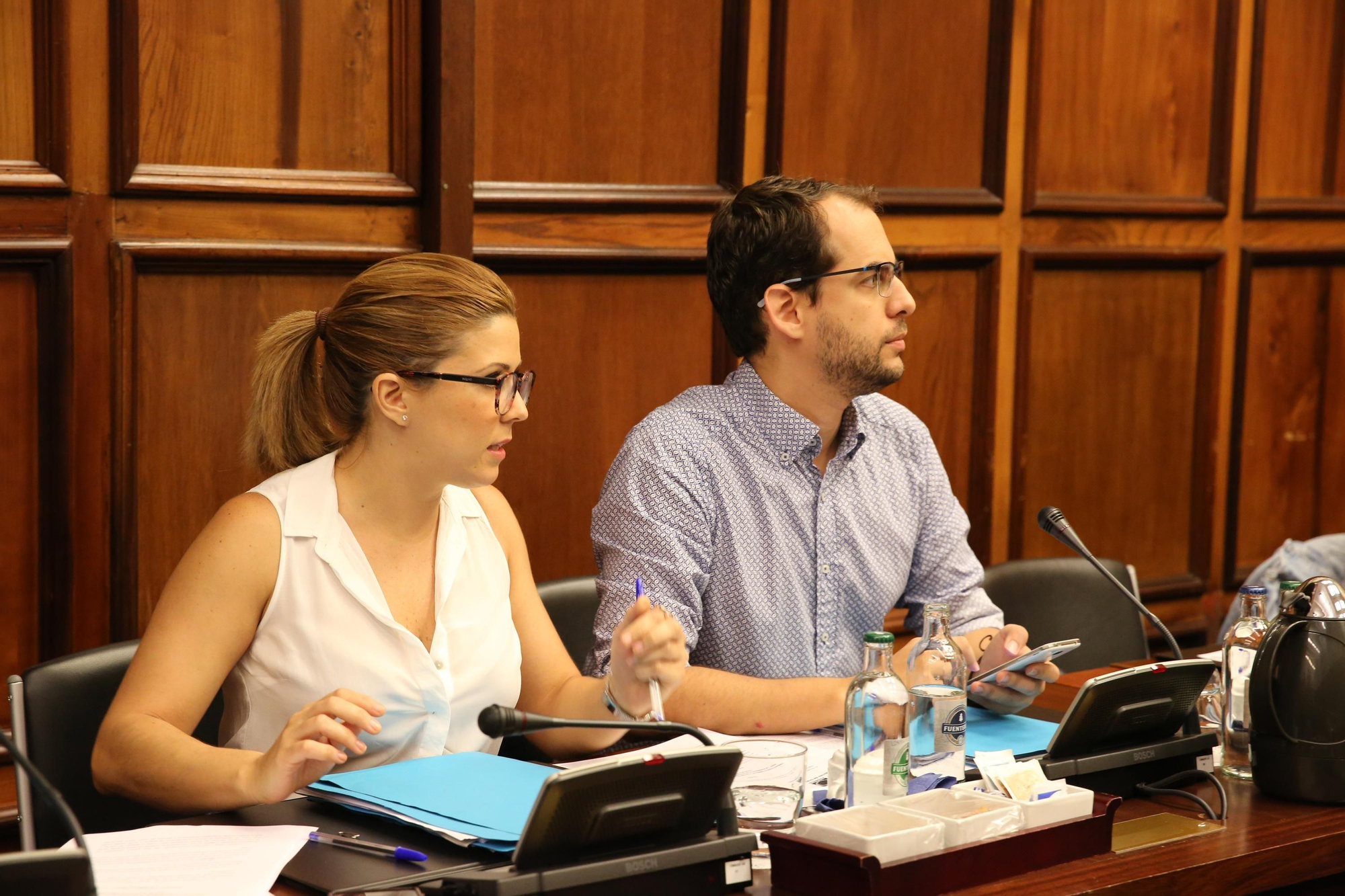 Los consejeros de Podemos en el Cabildo de Gran Canaria Ylenia Pulido y Miguel Montero