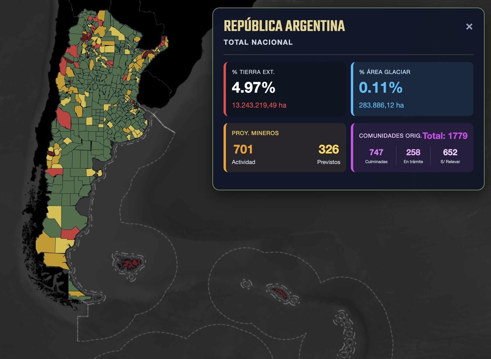 El mapa de extranjerización de la tierra, con la ley actual.