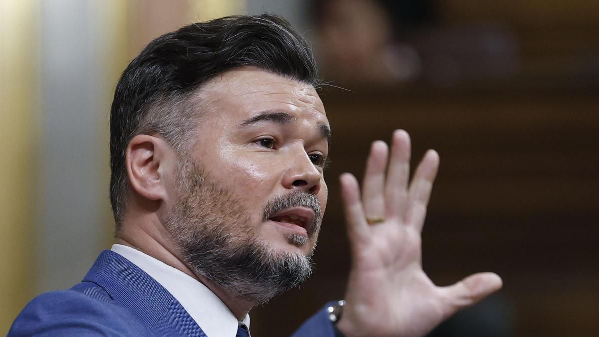 Gabriel Rufián, durante su intervención en el pleno del Congreso de este miércoles.