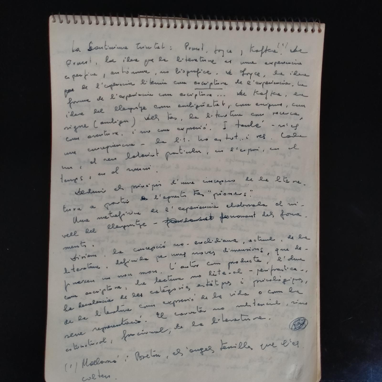 Entrada manuscrita en els diaris de Josep Iborra.