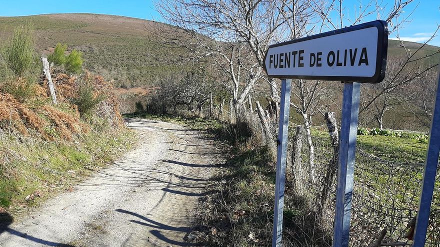 Camino a Fuente de Oliva, sin asfaltar.