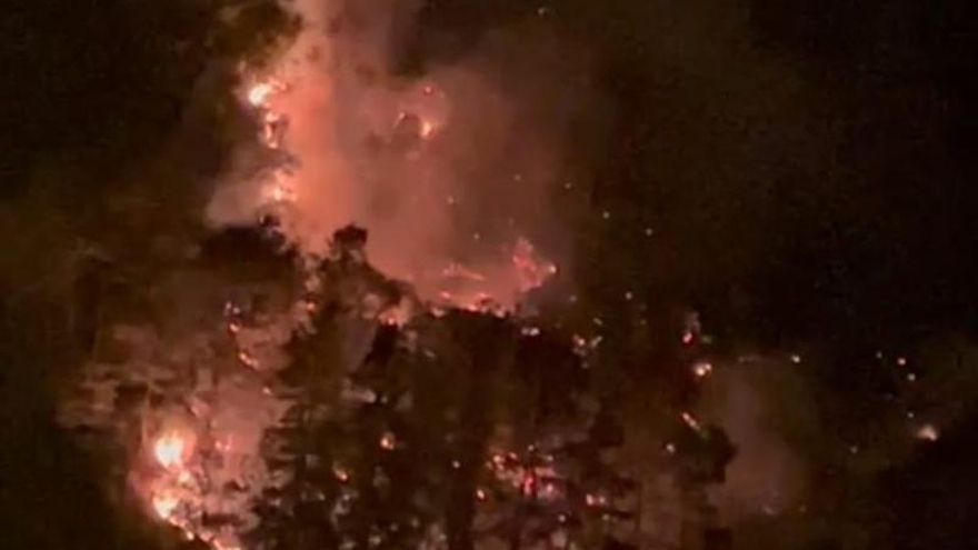 Bomberos de Bizkaia controlan un incendio en Güeñes complicado por las fuertes rachas de viento