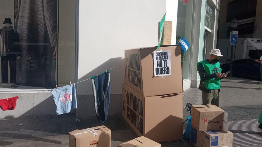 Acción por el derecho a la vivienda en la Gran Vía de Madrid