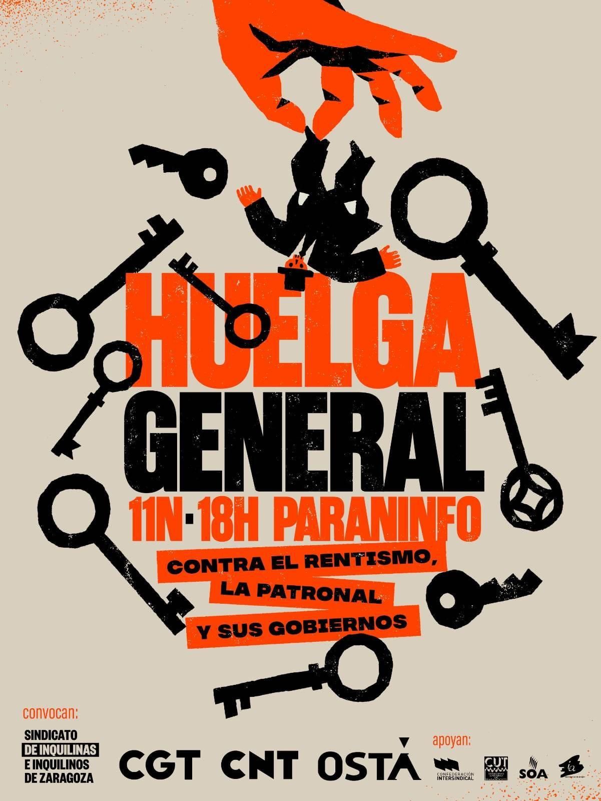 Cartel de la manifestación convocada en Zaragoza