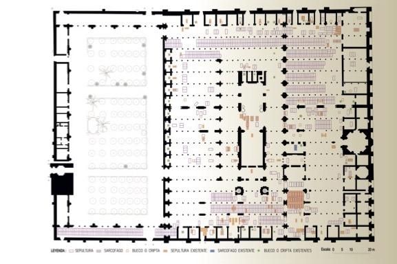 Plano de las sepulturas bajo la Mezquita.