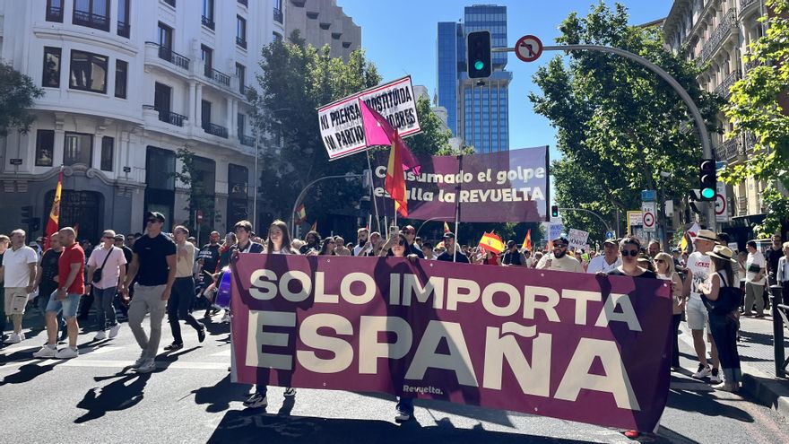 La manifestación por la "prioridad nacional" empezaba en la plaza de Colón