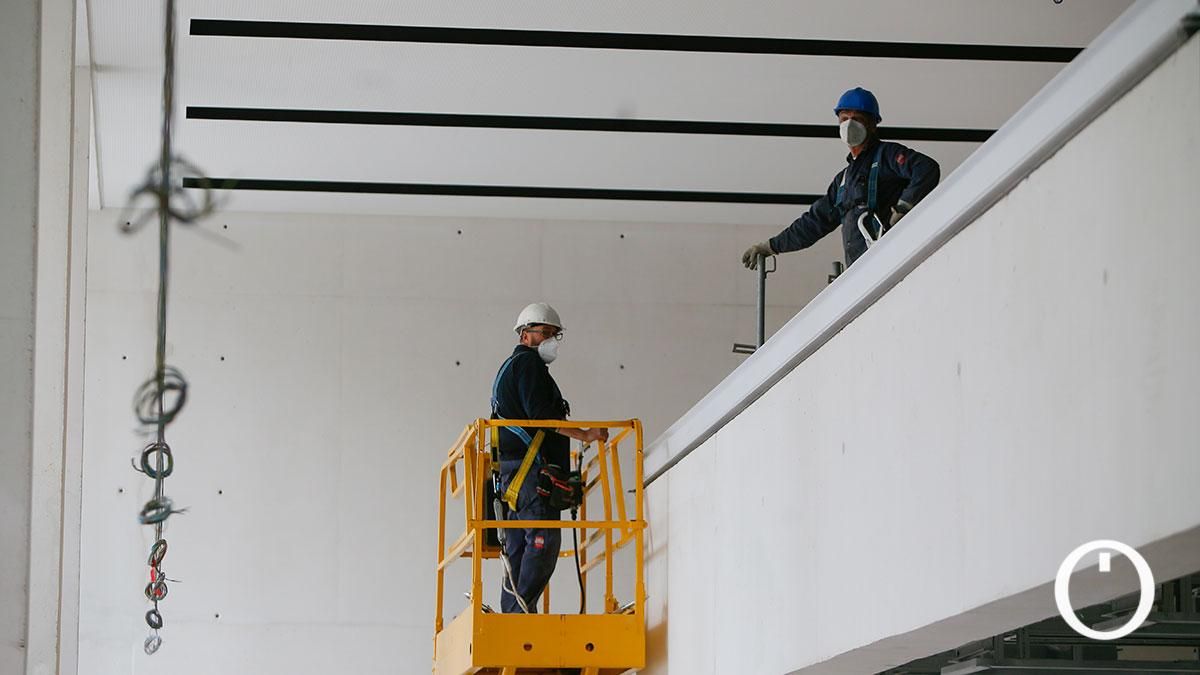 La vicepresidenta del Gobierno Carmen Calvo visita las obras de la Biblioteca del Estado