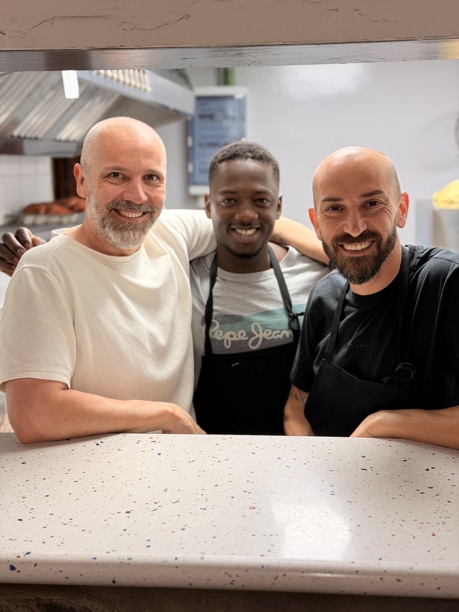Braulio, Pape y Miguel.