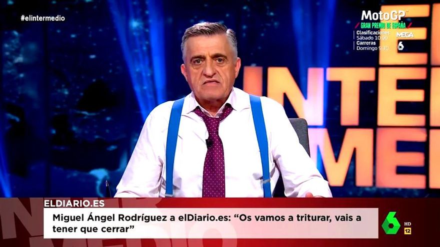 Wyoming contesta a Ayuso: "Si Pedro Sánchez quisiera triturar a los medios, pediría consejo a Miguel Ángel Rodríguez"