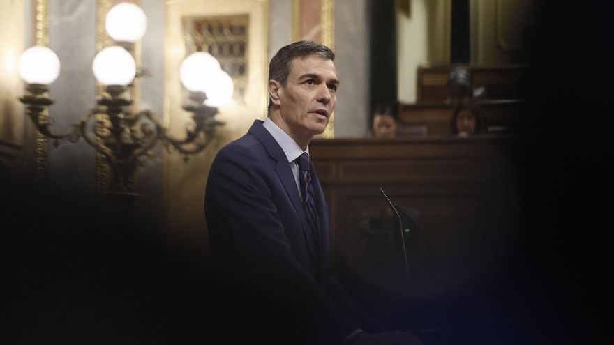 Pedro Sánchez interviene este miércoles durante el pleno del Congreso de los Diputados en Madrid.