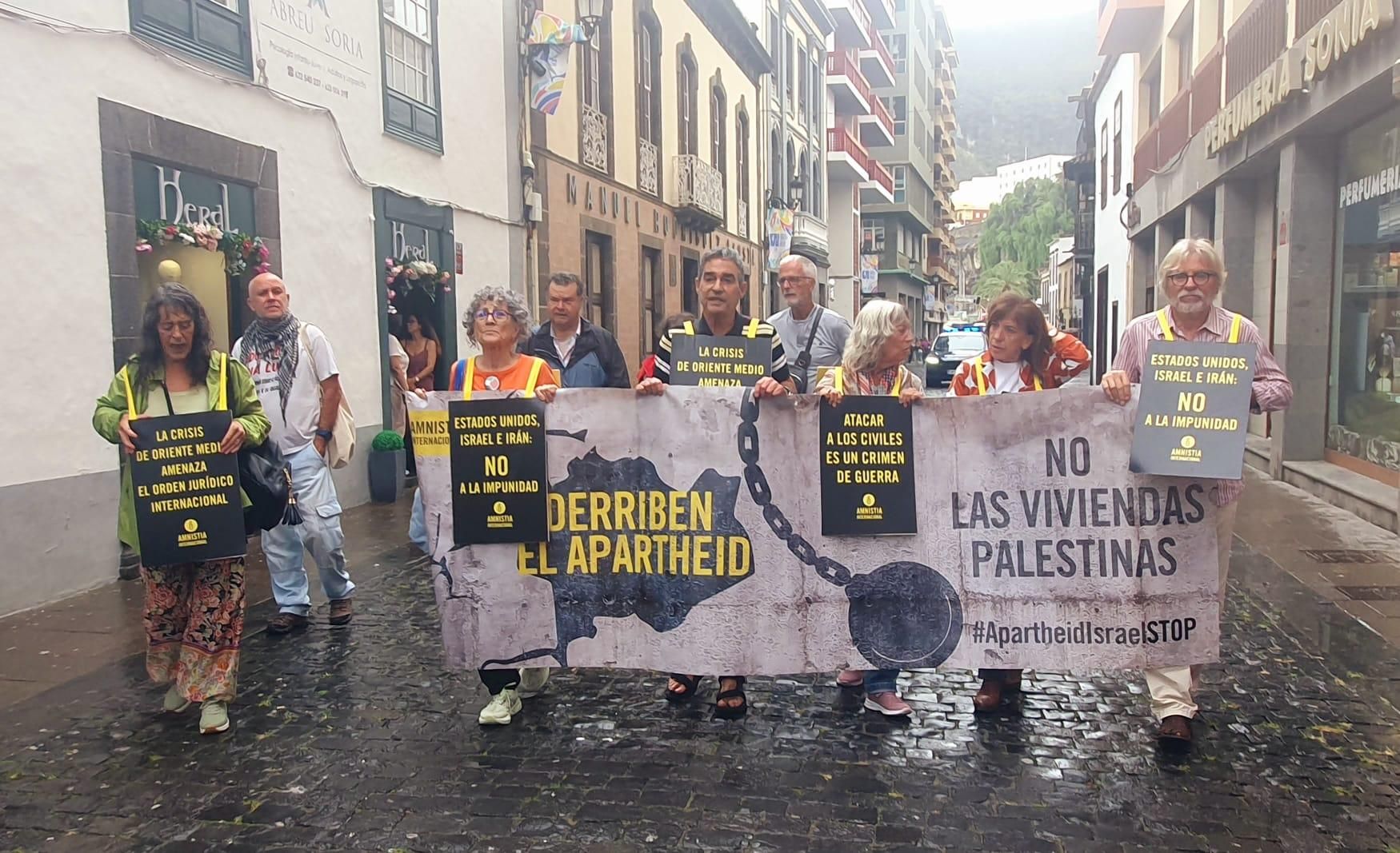 Manifestación celebrada este sábado en favor de Palestina en Santa Cruz de La Palma. LA PALMA AHORA