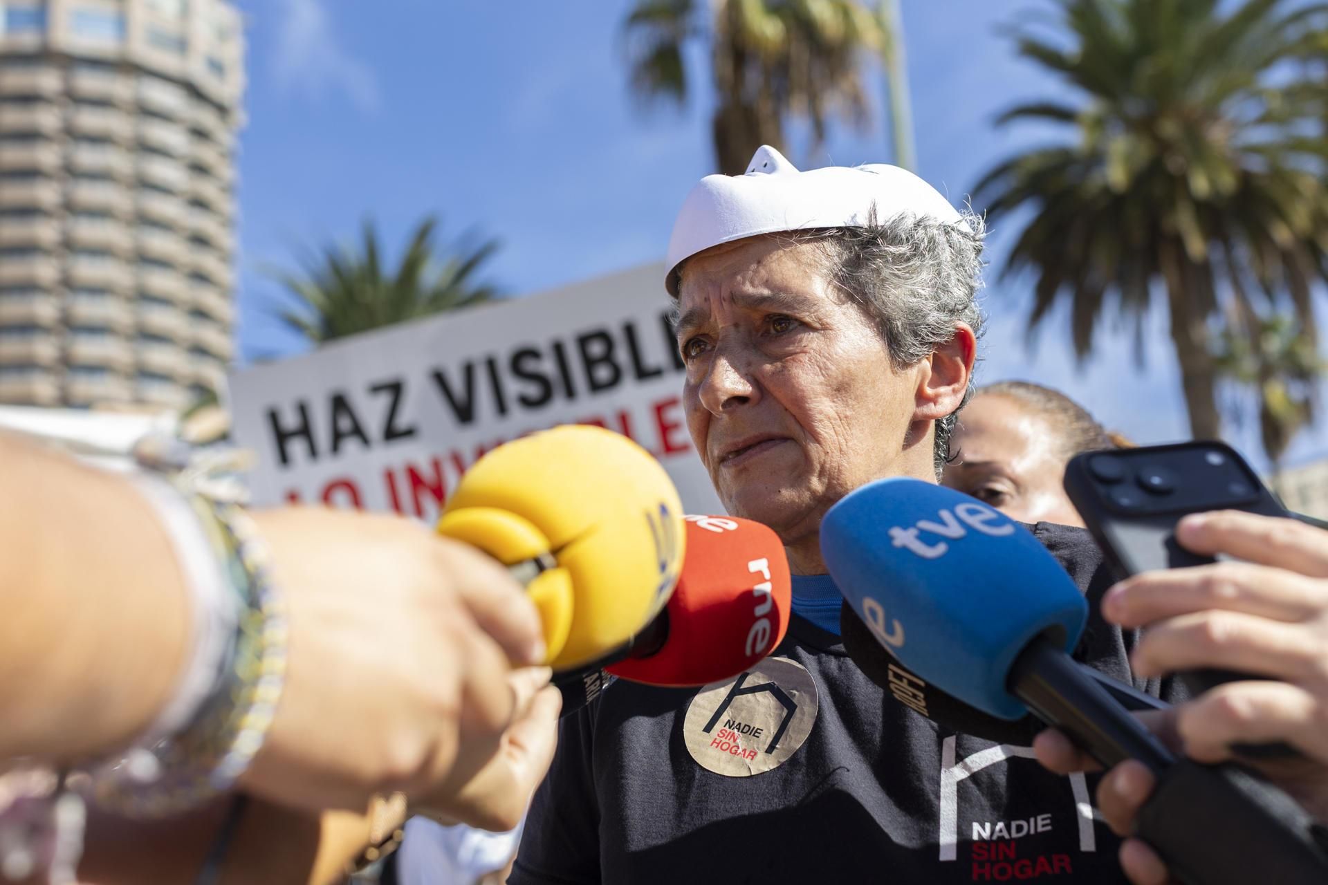 Ana del Pino, en la jornada reivindicativa organizada a nivel nacional por Cáritas.