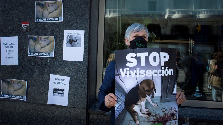 Una concentración en Madrid pide la liberación de los animales de Vivotecnia