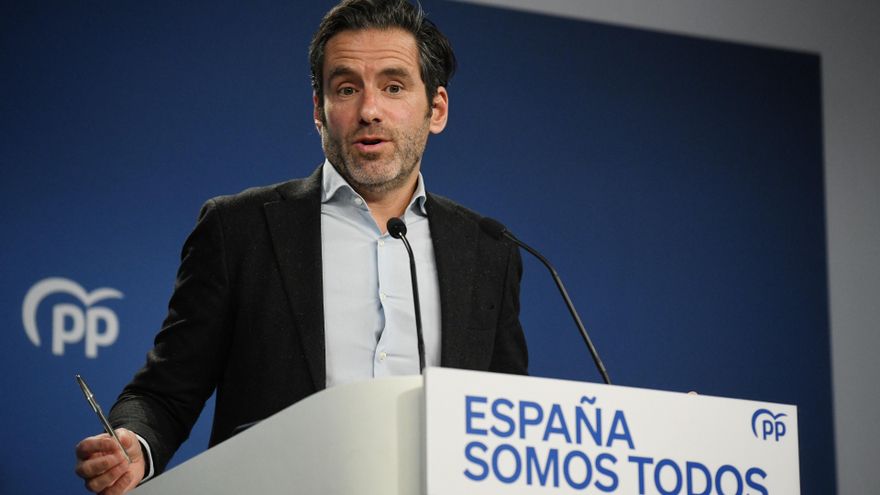Archivo - El vicesecretario de Cultura y portavoz del PP, Borja Sémper, durante una rueda de prensa posterior al Comité de Dirección del PP, en la sede de Génova, a 11 de noviembre de 2024, en Madrid (España).