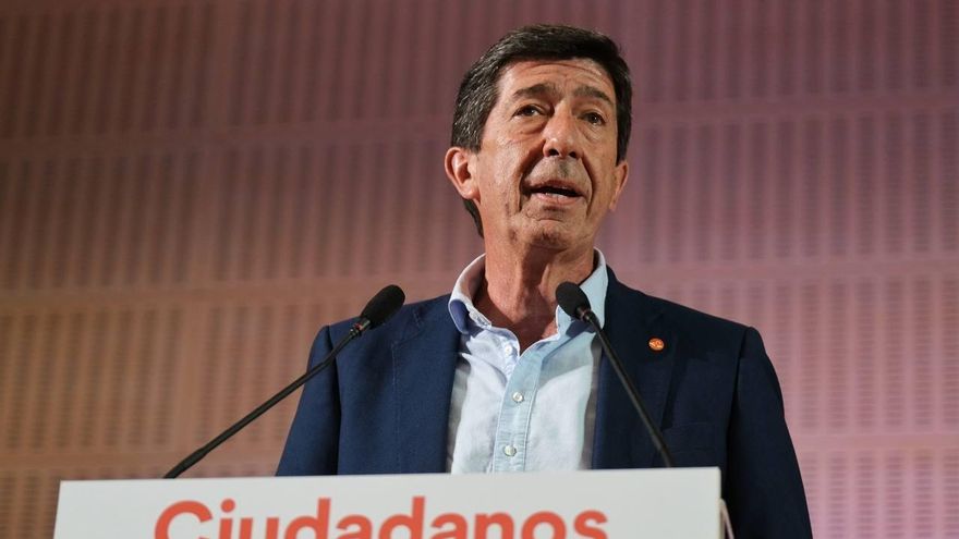 El candidato de Cs a la Presidencia de la Junta, Juan Marín, este domingo en su análisis de los resultados de las elecciones andaluzas.