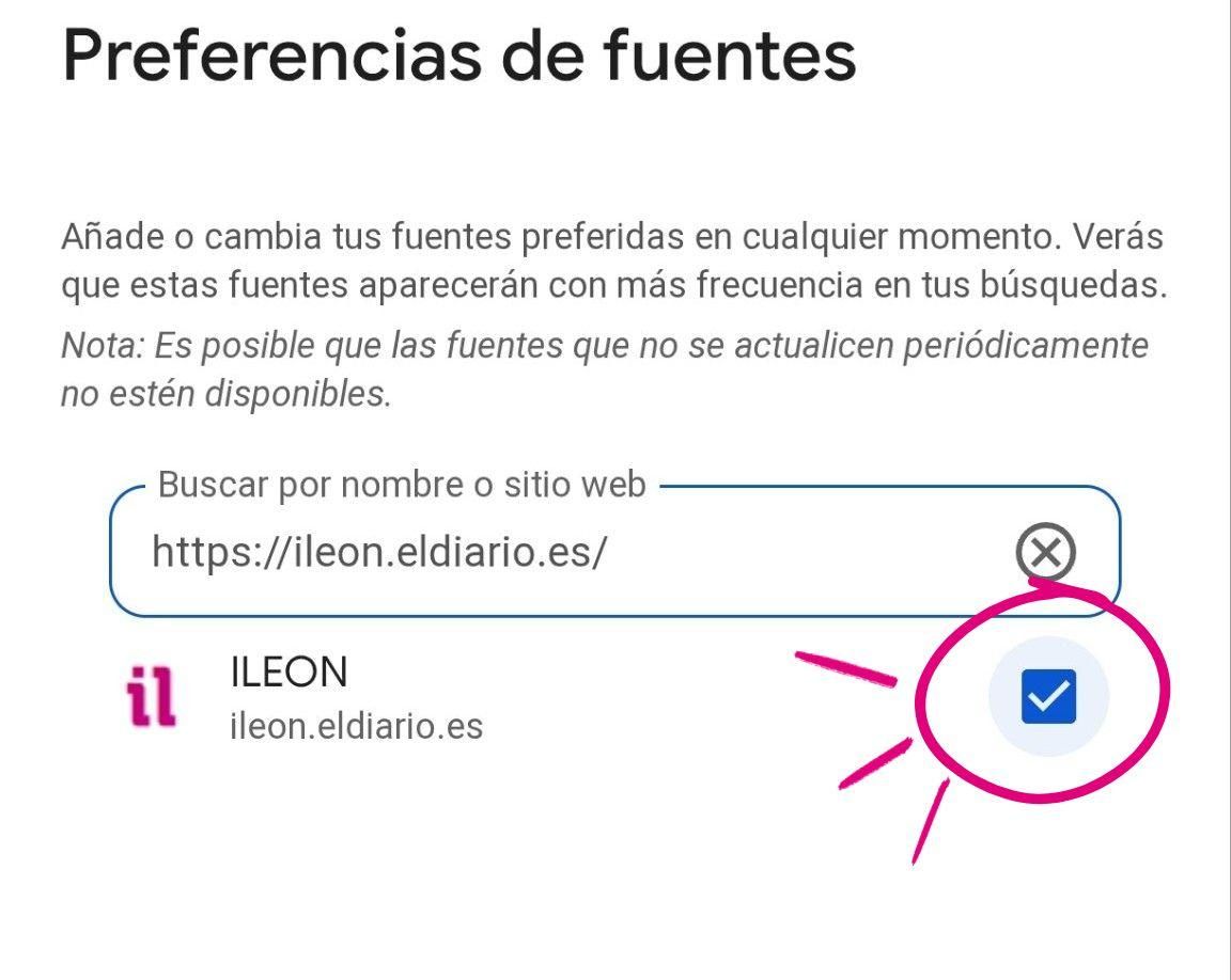 Añade ILEÓN a tu preferencia de fuentes.