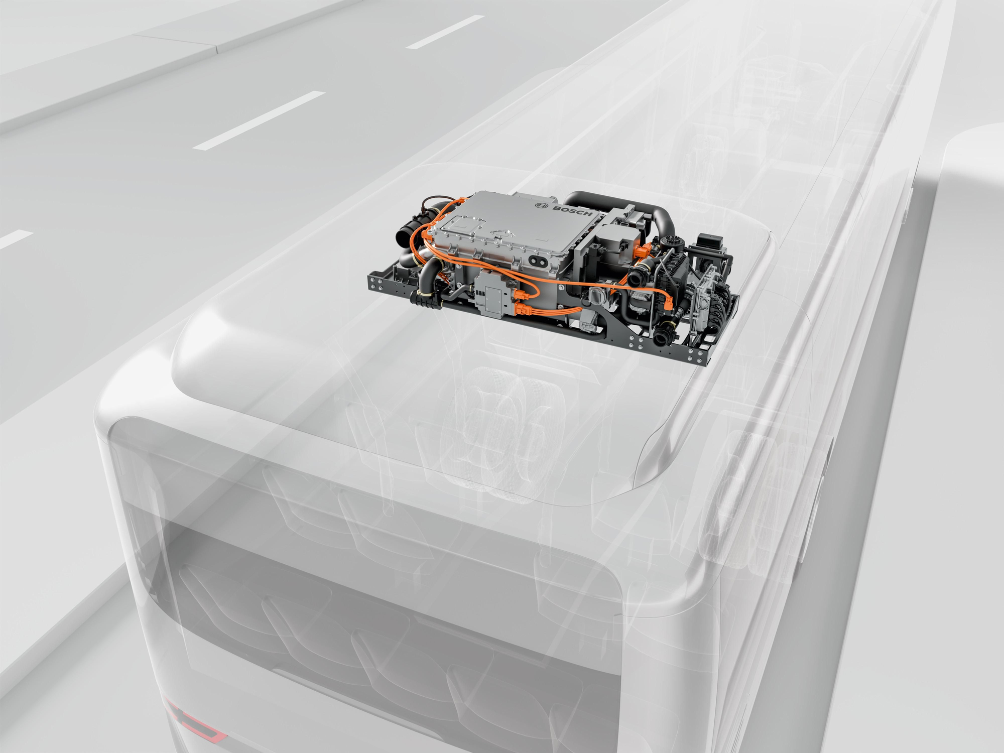 Imagen del módulo sobre el techo del autocar.