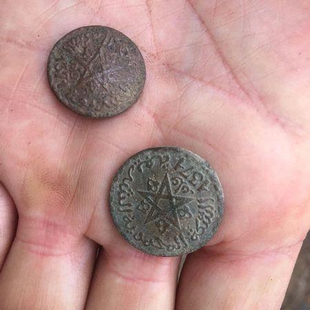 Monedas descubiertas en las excavaciones