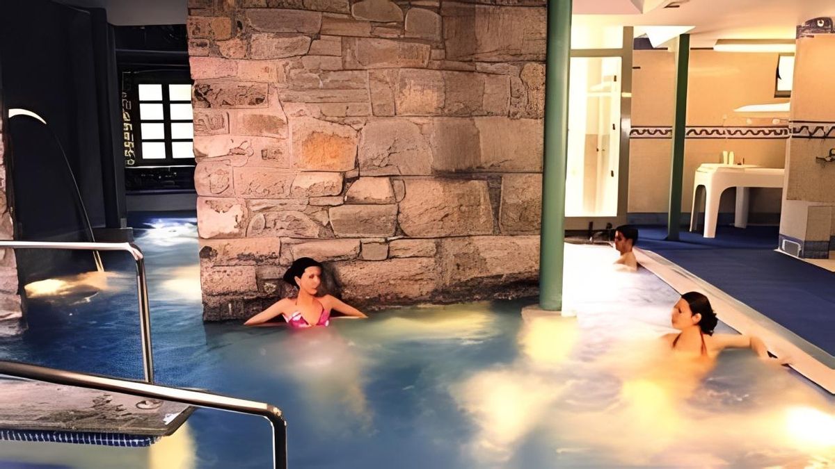 Zona de agua del balneario de Caldas de Luna, en plena Montaña de León.