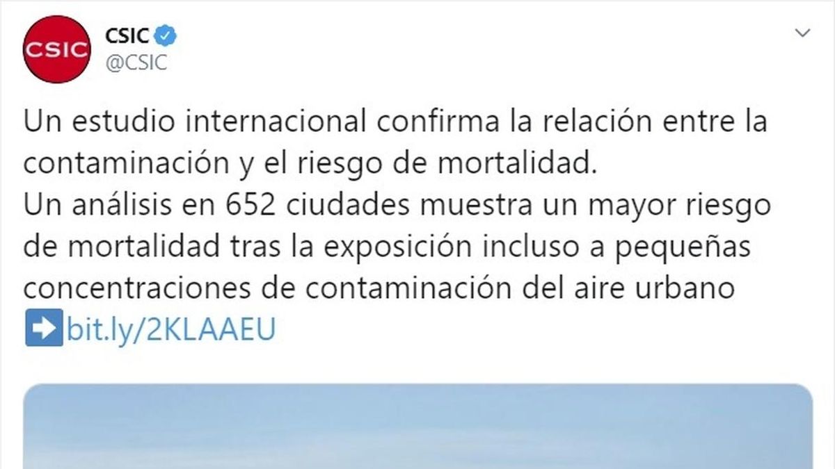 El mensaje en Twitter del CSIC