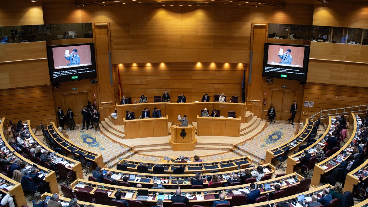El portavoz de ERC en el Congreso, Gabriel Rufián, interviene durante el pleno del Congreso de los Diputados, en el Palacio del Senado
