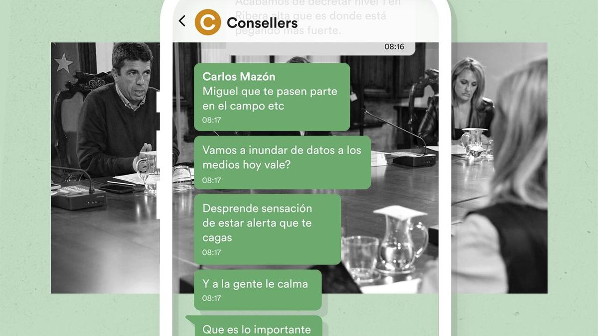 Vuelco en la causa de la dana: el grupo de WhatsApp de los consellers acredita que Mazón se desentendió de todo