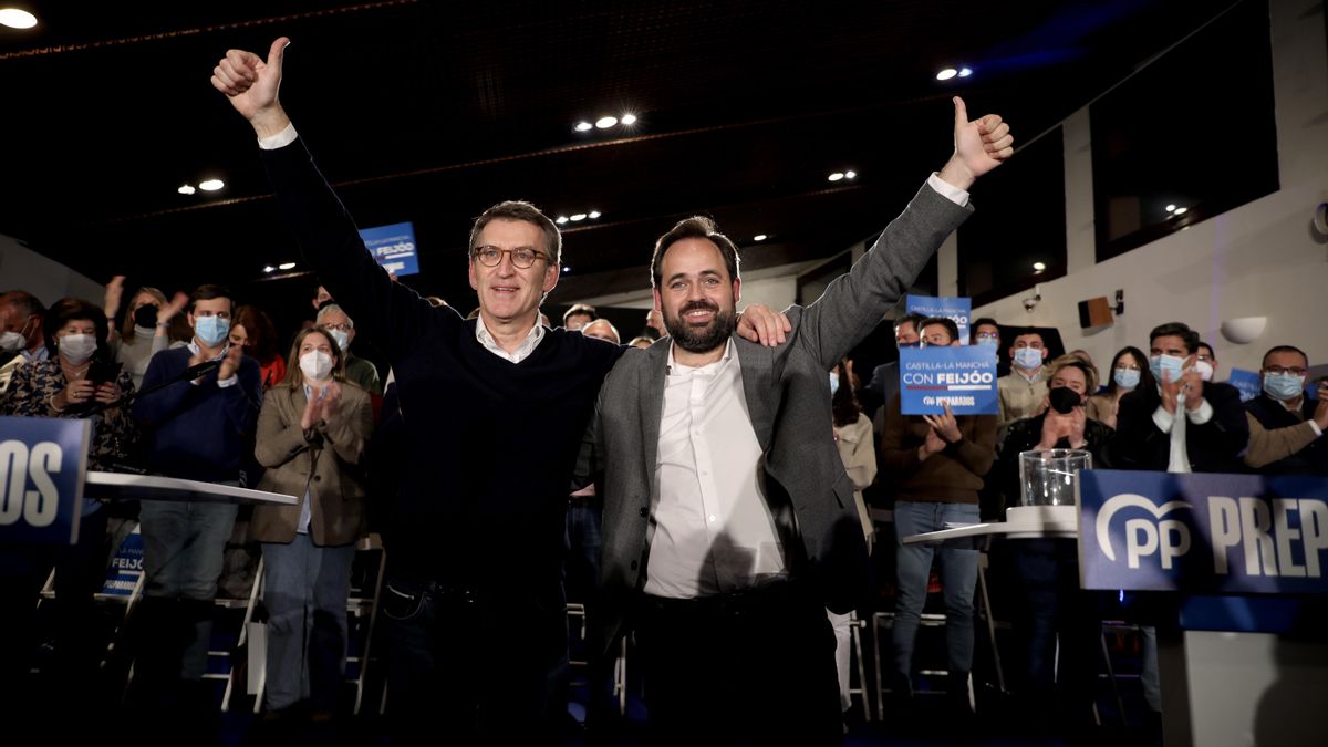 Archivo - El presidente del PP en la  región, Paco Núñez, junto al candidato a la presidencia del Partido Popular, Alberto Núñez Feijóo.