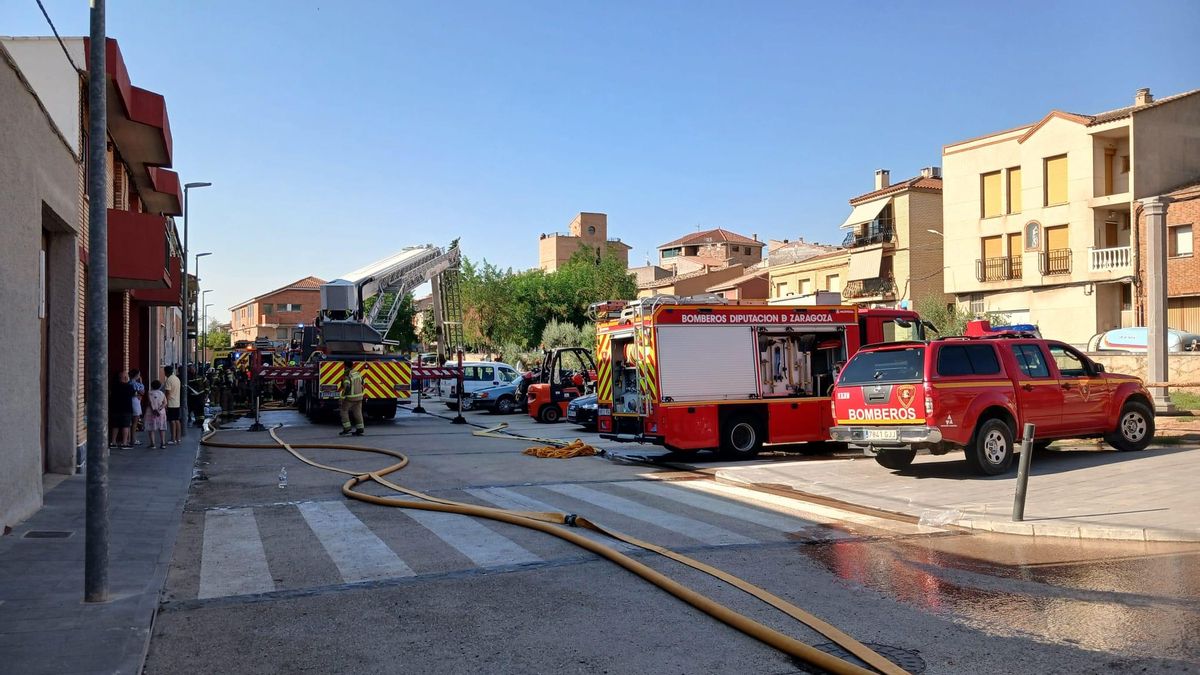 Operativo de la DPZ durante el incendio de Calatorao