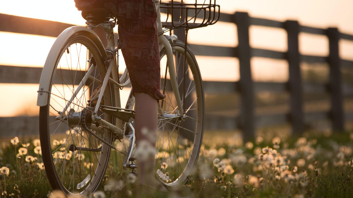 Una persona andando en bicicleta.