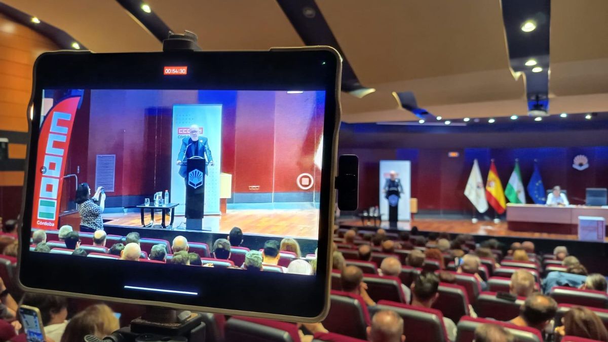 Unai Sordo interviene en la asamblea de delegados de CCOO en Córdoba.