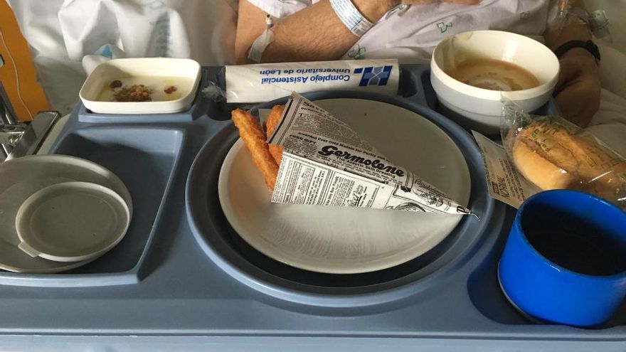 Paciente con menú gourmet