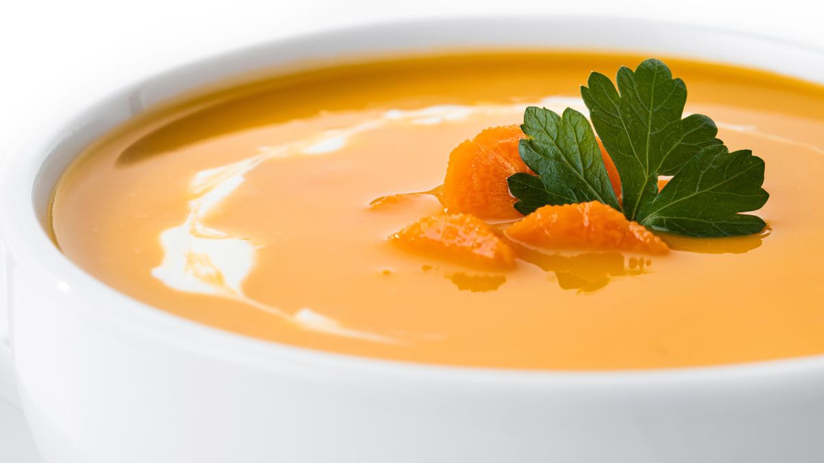 Crema de zanahoria, coco y jenjibre.