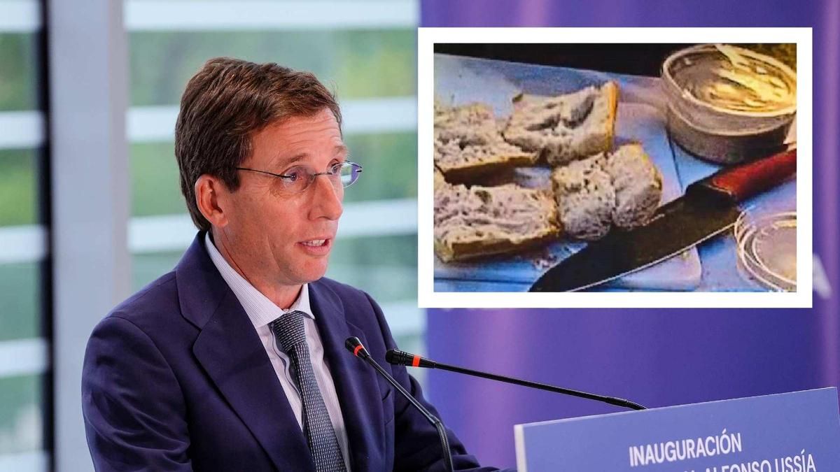 Almeida envía la foto de un cuchillo entre pan cortado y hummus para probar la "violencia" de los acampados en Sol