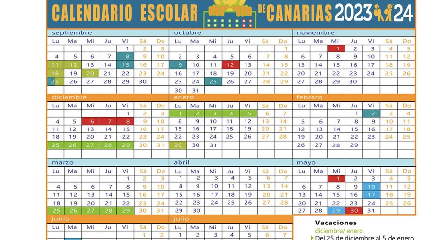 Calendario escolar de Canarias 2023-2024: cuándo comienzan y terminan las clases y qué días son festivos