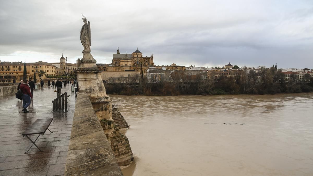 Crecida del río Guadalquivir a su paso por Córdoba