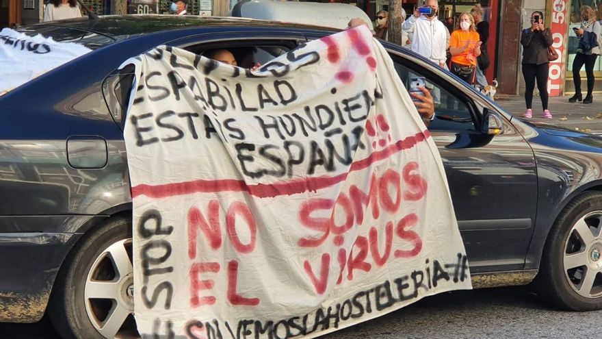Protesta de hosteleros en Santander.