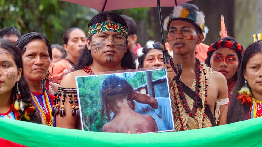 Indígenas de Ecuador reclaman justicia y solución a efectos de derrame de petróleo en 2020