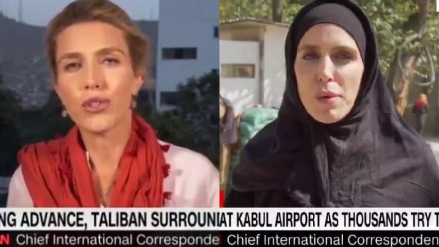 La reportera en Afganistán de CNN, Clarissa Ward, aclara la imagen viral de su cambio con los talibanes