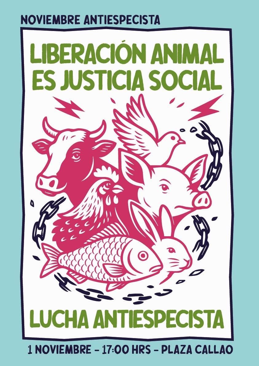 Cartel de la marcha en Madrid del 1N Antiespecista
