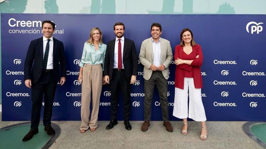 Teodoro García Egea y Pablo Casado, en la Convención del PP en Valencia