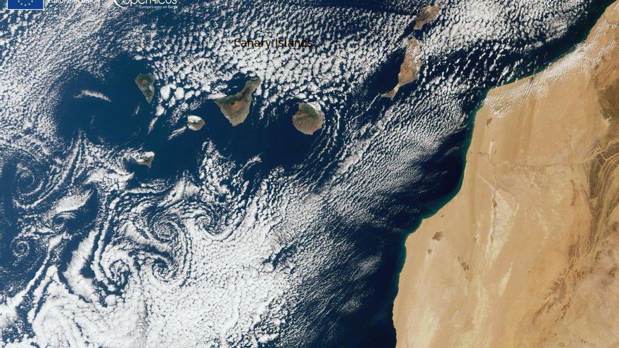 "Viento del norte y empieza el espectáculo": qué son los vórtices de Von Kármán que rodean estos días Canarias