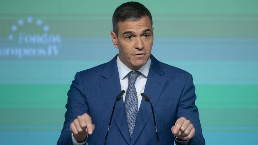El presidente del Gobierno, Pedro Sánchez, inaugura la IV edición del foro ‘Fondos Europeos’, en el Auditorio El Beatriz, a 16 de mayo de 2024, en Madrid (España).