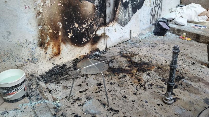 Zona afectada por el fuego en San Dimas